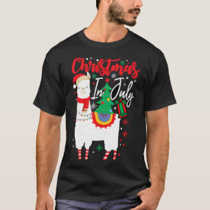 Camiseta Lhama Alpaca de Natal - Natal em Julho
