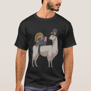 Camiseta Lhama Alpaca Dia de Ação de Graças Peregrino Peru