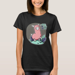 Camiseta Lhama Alpaca Rosa Borboleta Amante Da Natureza Na