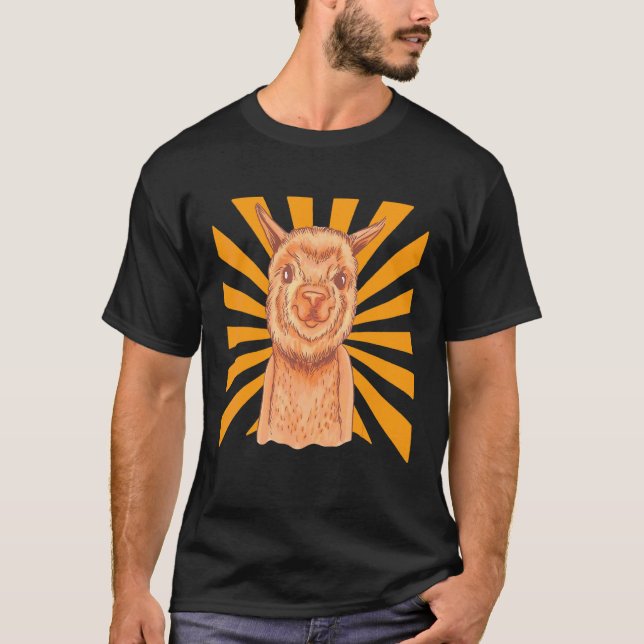 Camiseta Lhama Aquarela Alpaca (Frente)