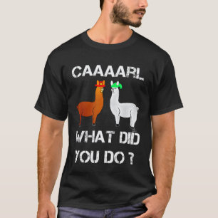 Camiseta lhama com chapéus lama com chapéu carl o que você