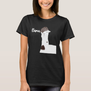 Camiseta Lhama Com Design de Cabelo Selvagem