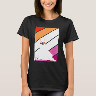 Camiseta Lhama Com Orgulho Bandeira Lésbica Lgbtq Aliada Or
