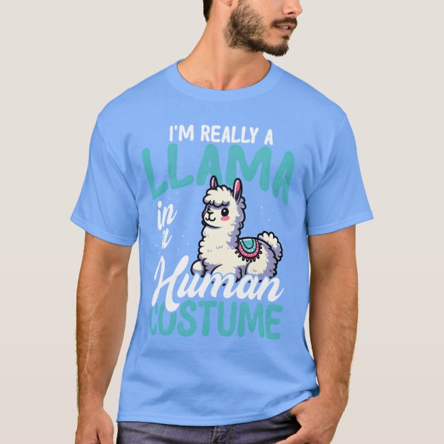 Camiseta Lhama com Roupa de Humano Amigos Engraçados (Frente)
