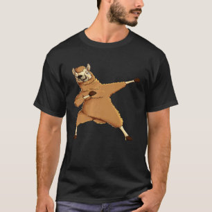 Camiseta Lhama Dançarino de Hip Hop Fofo Dabbing Animal