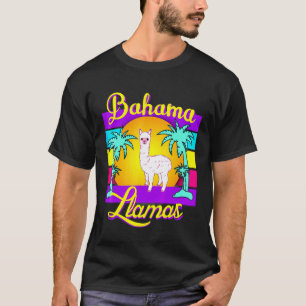 Camiseta Lhama das Bahamas Verão de Praia Retro dos Anos 80