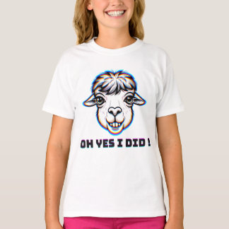 Camiseta Lhama de Arte Glitch Engraçado e Relacionável Ah S