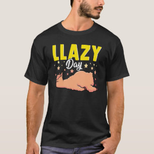Camiseta Lhama de dia preguiçoso animal fofo