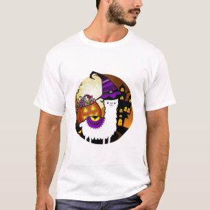Camiseta Lhama de Halloween Alpaca Engraçado Lama Glama Pre