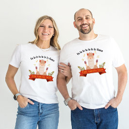 Camiseta Lhama de Natal Cantando Família Combinando Camiset