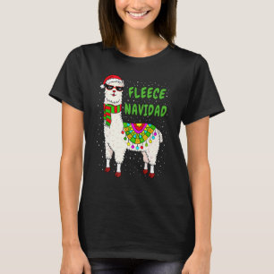 Camiseta Lhama de Natal Fleece Navidad Para Mulheres Crianç