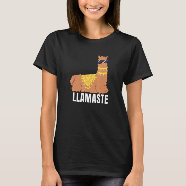 Camiseta Lhama De Óculos De Sol Lama (Frente)