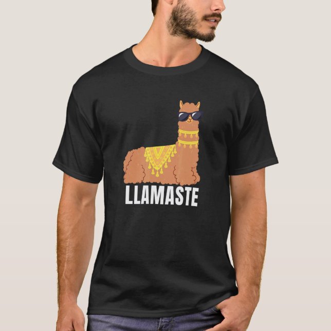 Camiseta Lhama De Óculos De Sol Lama (Frente)