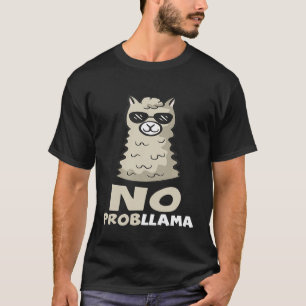 Camiseta Lhama De Óculos De Sol Sem Problema Lhama Fofa