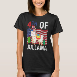 Camiseta Lhama do Quatro De Julho Bandeira Dos EUA
