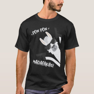 Camiseta Lhama Engraçada Alpaca Com Pistolas Vintage I PewP