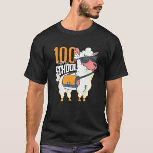 Camiseta Lhama Escolar 100 Dias De Escola Vintage Premium