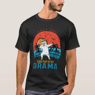 Camiseta Lhama fazendo dabbing retrô Acampando Só Você Pode