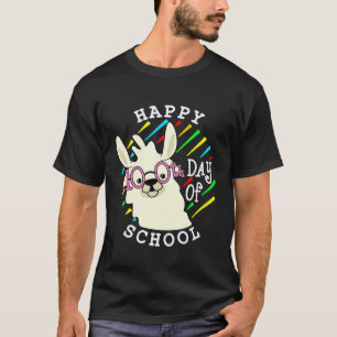 Camiseta Lhama Feliz 100º Dia de escola Alpaca 100 dias de