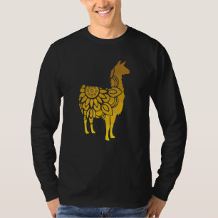 Camiseta Lhama Floral Lhamas  Silhueta De Lhama Flor Fofo