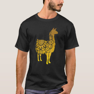 Camiseta Lhama Floral Lhamas  Silhueta De Lhama Flor Fofo