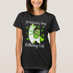 Camiseta Lhama Fofa Dia De Aniversário De St Patricks Para