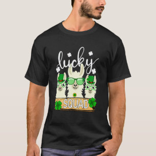 Camiseta Lhama Fofa Esquadrão Sortudo Alpaca Engraçado Dia
