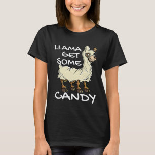 Camiseta Lhama Ganhe Alguns Doces Fantasma Fofo de Lhama Fa