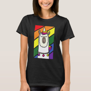 Camiseta Lhama Gay Lgbt Q Alpaca Unicórnio Arco-íris Orgulh