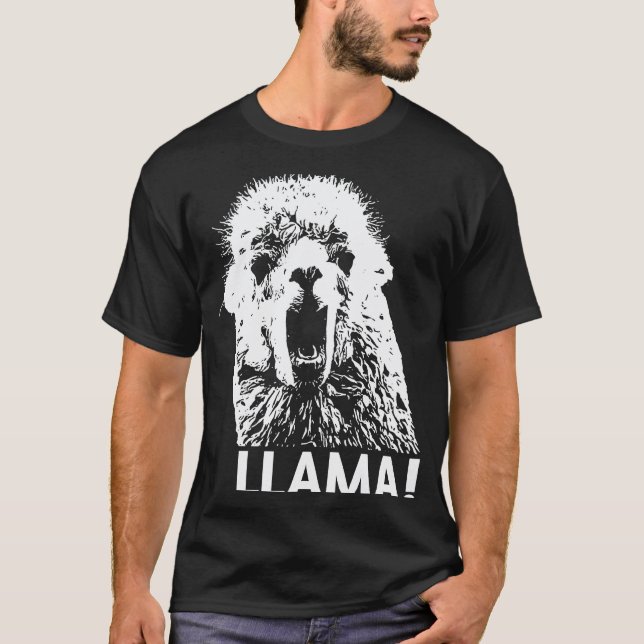 Camiseta Lhama Gritando Sem Drama Alpaca (Frente)