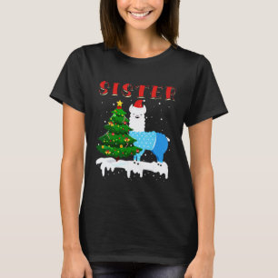 Camiseta lhama Irmã Santa Chapéu Xmas Família Pareo Pijama