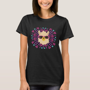 Camiseta Lhama Legal com Coroa Coração Fofo
