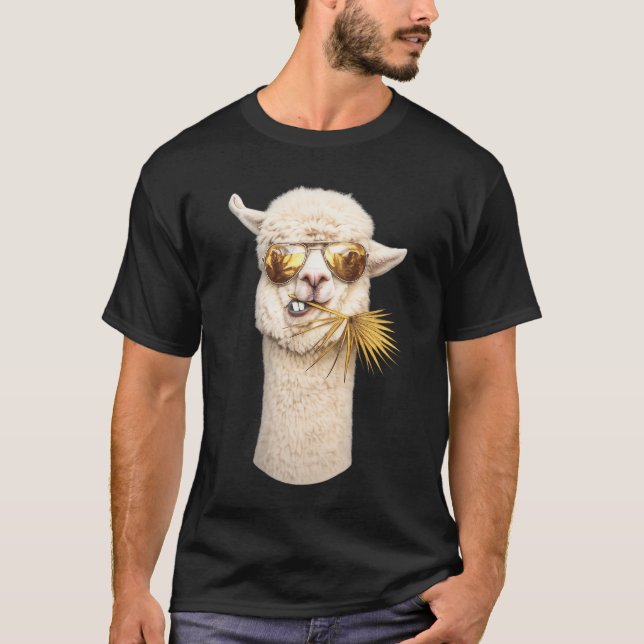 Camiseta Lhama Legal com Óculos de Sol (Frente)