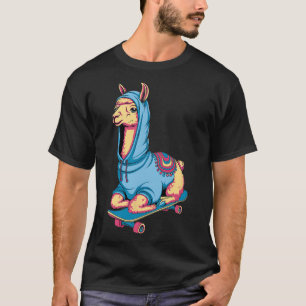 Camiseta Lhama Legal de Skate Descolado com Capuz Animais E