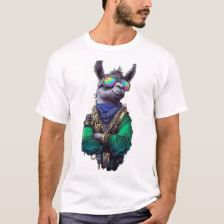 Camiseta Lhama Legal Hip Hop com Óculos de Sol & Roupas de