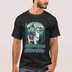 Camiseta Lhama Leva Você Em Uma Jornada De Aventura