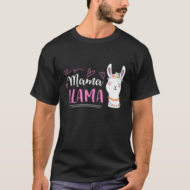 Camiseta Lhama Mamãe Sem Drama Lhama (Frente)