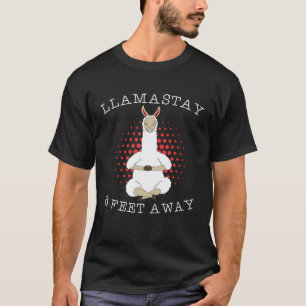 Camiseta Lhama Mantenha-se a um Metro e Meio de Distância