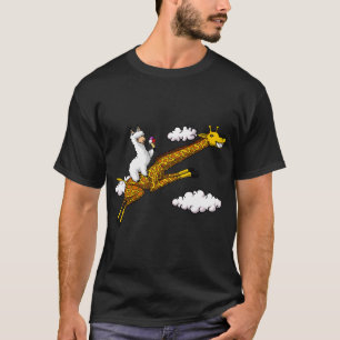 Camiseta Lhama montada por girafa