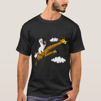 Camiseta Lhama montada por girafa