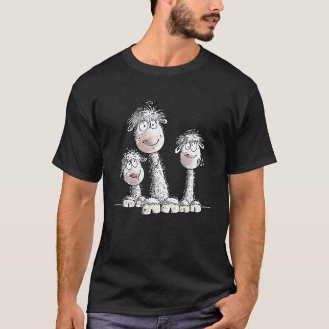 Camiseta Lhama ou Alpaca Fofa Com Flores Para Animação de L (Frente)