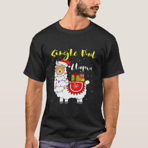Camiseta Lhama Pai Solteiro Luzes Papai Noel Xmas Pijama Co