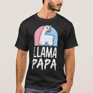 Camiseta Lhama Papai Bicho de Estimação Fofo Animal Pai Pai