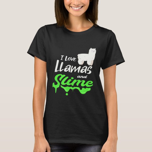 Camiseta Lhama para Amante de Slime de Lhama (Frente)