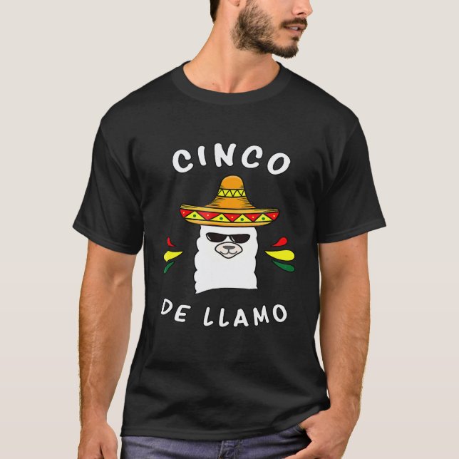 Camiseta Lhama para Crianças Cinco De Mayo (Frente)