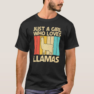 Camiseta Lhama Para Meninas Mulheres Lhama Fazenda Animal