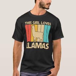 Camiseta Lhama Para Meninas Mulheres Lhama Fazenda Animal