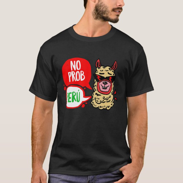 Camiseta Lhama Peruana Sem Problema Peru (Frente)