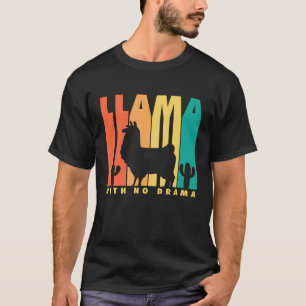 Camiseta Lhama Retro Dizendo Lhama Sem Drama