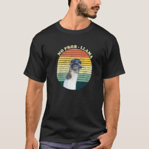 Camiseta Lhama Retro Fofa Divertida Alpaca Sem Problema Lam